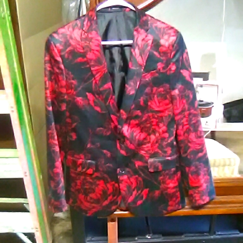 RedRose Pattern Blazer